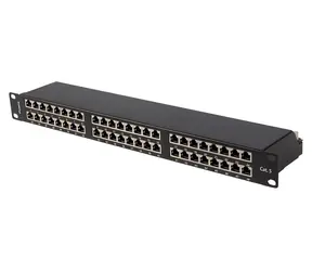 Lanberg Patch panel 48 portů 1U 19" CAT.5E FTP černý / Patch panel / 19" / 48 portů / CAT.5E FTP stíněný