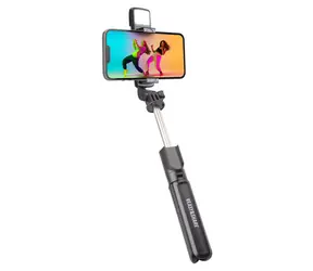SBS EASY&SHARE selfie tyč s LED světlem a stativem černá / Selfie tyč / LED světlo / Stativ