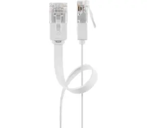 Goobay 93365 CAT5e patch kabel 20 m bílá / Síťový kabel / U/UTP / plochý / pozlacené konektory