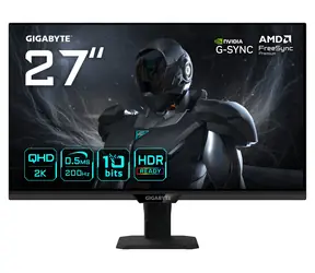 27" GIGABYTE G27Q20T černá / Monitor / SS-IPS / QHD 2560×1440 / 200 Hz / 0,5 ms / 2× HDMI + DP