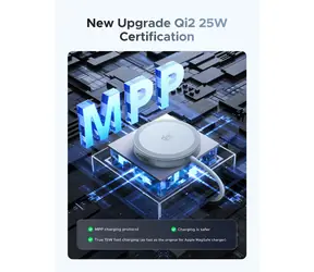 UGREEN W753 MagFlow šedá / Bezdrátová nabíječka / Magnetická / Qi2 25W / MagSafe