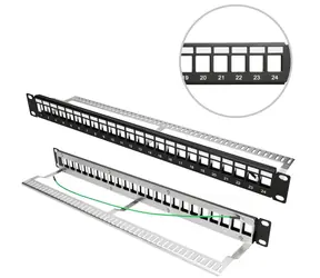 Extralink Patch panel 24 port STP / Patch panel / 19" / 1U / Modulární / černý