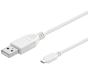 MicroConnect kabel USB2.0 A - microUSB B 0,15m bílá / USB kabel / 480 Mbit/s