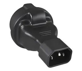 PremiumCord Adaptér IEC C14(M) - SCHUKO CEE 7/3(F) černá / Redukce / max. 10 A / 250 V