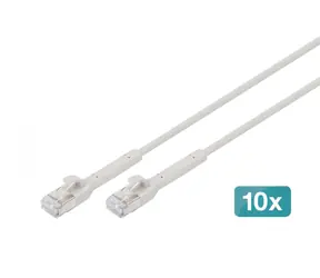 Digitus CAT 6A šedá / Patch kabel / F/FTP / RJ-45 / 0,3 m / 10 ks