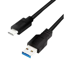 LogiLink kabel USB-A - USB-C černá / Kabel / USB 3.2 Gen1 / 5 Gbit/s / 0,15 m