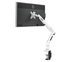 DESQ Držák na monitor bílá / Držák pro jeden monitor / plynová pružina / VESA 75x75, 100x100 / nosnost 3-12 kg