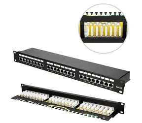 Extralink CAT6 STP V2 / Patch panel / 24 portů / stíněný STP / 1U / černý