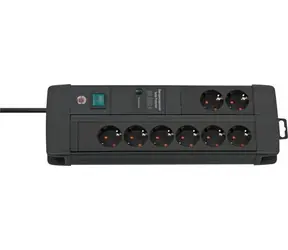 Brennenstuhl Premium-Line černá / Přepěťová ochrana / 8 zásuvek / 3 m kabel / 60 000 A / IP20