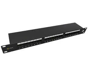 Solarix SX24-5E-STP-BK-N / Patch panel / 24x RJ45 CAT5E STP / 1U / černá