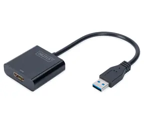 Digitus USB-A - HDMI DA-70841 černá / Adaptér / Full HD 1080p / USB 3.2 Gen 1 (5 Gb/s)