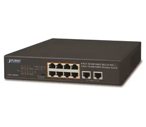 Planet GSD-1008HP / PoE switch / 8x PoE 802.3at 120W / 2x Gigabit / VLAN / Extend mód 250m