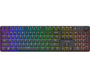 Trust GXT 868 Torix černá / Herní klávesnice / mechanická / bezdrátová / RGB / US layout
