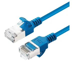 MicroConnect CAT6a U/FTP SLIM modrá / Patch kabel / 2 m / LSZH / RJ-45