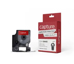 Capture Tape Black on White / Páska do tiskárny štítků / černý tisk / bílý podklad / vinylová / 19 mm / 5,5 m