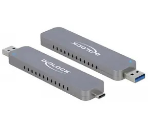 Delock / Externí pouzdro pro M.2 SSD / USB-C + USB-A / 10 Gbps