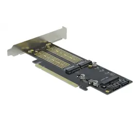 DeLock PCIe x16 / Karta / 2x M.2 Key B + 1x mSATA / SATA + NVMe SSD