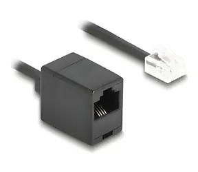 Delock RJ11/RJ45 černá / Telefonní spirálový kabel / 5m