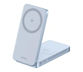 Ugreen 55963 MagFlow Qi2.2 stříbrná / Bezdrátová nabíječka / 2v1 / 25W / MagSafe