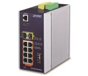 Planet IGS-6325-8UP2S / Switch průmyslový / 8x 1Gb RJ-45 / 2x 2,5Gb SFP / PoE 802.3bt 360W / -40 až 75 °C / fanless
