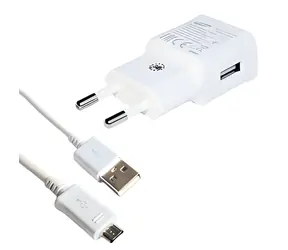 Samsung EP-TA50EWE + ECB-DU4AWE bílá / Cestovní nabíječka / USB / 5V/1,55A / vč. microUSB kabelu / Bulk