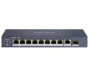 Hikvision DS-3E0510HP-E / Switch / 8x Gigabit PoE (2x Hi-PoE) / RJ45 + SFP uplink / 110W / dosah 300m