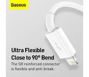 Baseus Superior Series bílá / Datový kabel / USB-A - USB-C/microUSB/Lightning / 3,5A / 0,5m