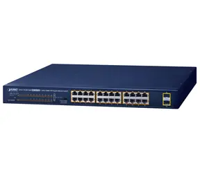 Planet GSW-2620HP / PoE switch / 24x 1Gb RJ45 / 2x SFP 1Gb / VLAN / 240W PoE budget