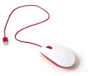 Raspberry Pi Mouse bílá, červená / Myš / optická / USB / 3 tlačítka