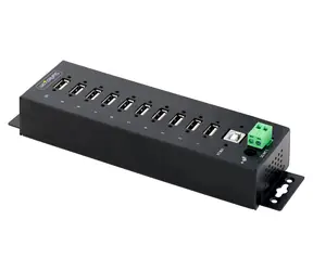 StarTech Industrial černá / USB hub / 10 portů / USB 2.0 / provozní teplota 0-60 °C