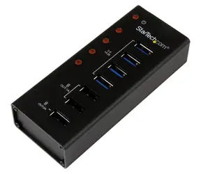 StarTech USB 3.0 Hub 7 portů černá / USB hub / 4x USB-A 3.0 / 3x nabíjecí port / hliníkové tělo