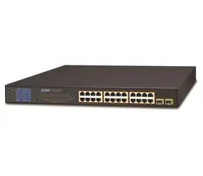 Planet GSW-2620VHP / Switch / 24x 1Gb / 2x 1Gb SFP / PoE 802.3at/az 300W / LCD / VLAN / Extend mód 250m