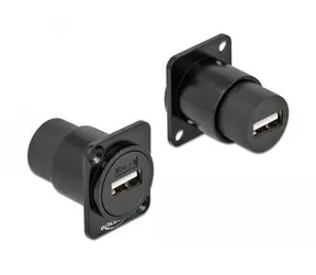 Delock D-Typ modul USB-A černá / Adaptér / USB 2.0 / pro panelovou montáž / zinkové kontakty