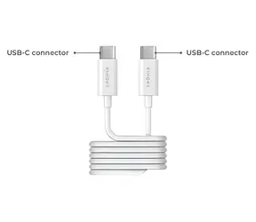 2-Power bílá / USB-C kabel / USB-C (M) - USB-C (M) / 1 m