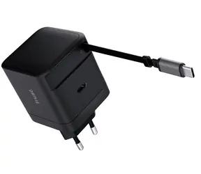 Trust Maxo 65W černá / Nabíječka / 65W / 1x USB-C / zasouvací kabel