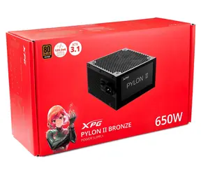 ADATA XPG PYLON II 650 černá / Zdroj / 650 W / ATX 3.1 / 80 PLUS Bronze / aktivní PFC / FDB ventilátor