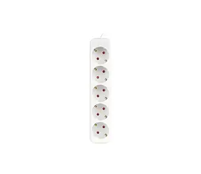 Lanberg napájecí lišta 5x Schuko bílá / Napájecí lišta / měděný kabel / dětská pojistka / 3 m