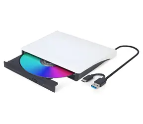 Gembird DVD-USB-031-BW černobílá / Externí DVD/CD mechanika / USB-A + USB-C