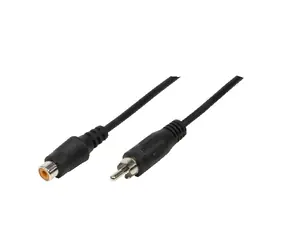 LogiLink Prodlužovací audio kabel cinch černá / Prodlužovací audio kabel / Cinch (M) - Cinch (F) / 5 m