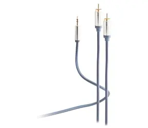 Shiverpeaks Flexline modrá / Propojovací audio kabel / Jack 3,5 mm - 2x Cinch / 1,5 m / pozlacené konektory