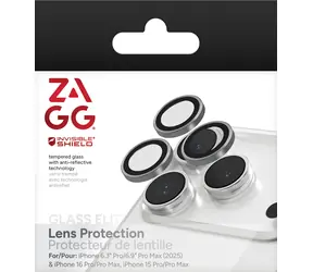 ZAGG InvisibleShield Premium stříbrná / Ochrana čoček fotoaparátu / Apple iPhone 17/16/15 Pro/Pro Max / Tvrzené sklo