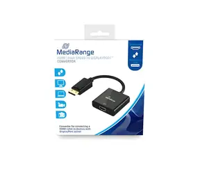MediaRange Adaptér DisplayPort na HDMI černá / 20 cm / 18 Gbit/s / pozlacené kontakty