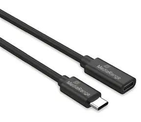 MediaRange USB-C (M) - USB-C (F) černá / Prodlužovací kabel / PD 60 W / USB 3.2 Gen 1 / 5 Gbit/s / 2 m