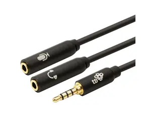 TB Touch Adaptér Jack 3,5mm M - 2x Jack 3,5mm F černá / Redukce / Audio