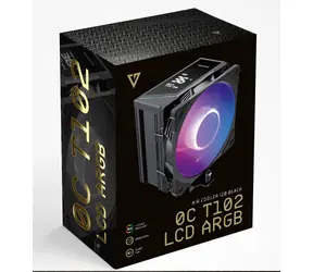 Modecom Volcano 0C T102 LCD ARGB černá / Chladič CPU / LCD displej / 4x heatpipe / 120 mm ARGB / AM4 + AM5 + Intel