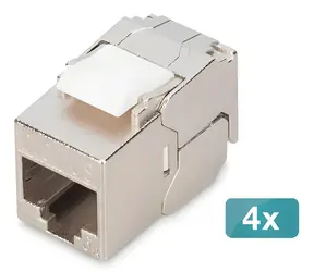 Digitus DN-93615-S-4 / Keystone modul / CAT 6A / stíněný / LSA / PoE / 4 ks