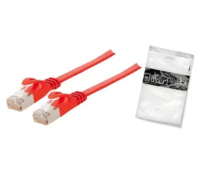 Shiverpeaks Cat7 plochý 2m červená / Patch kabel / U/FTP / RJ-45 / 600 MHz
