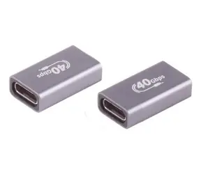 Shiverpeaks USB-C spojka Pro šedá / Redukce / USB4 40 Gbit/s / DisplayPort 2.0 / USB PD / kovové tělo