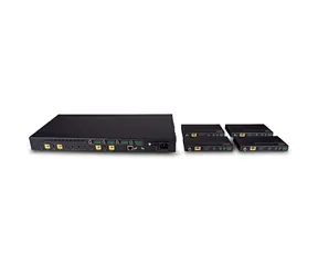 Lindy HDBaseT Matrix 4x4 černá / HDBaseT extender / 4K 60Hz / 150 m / Cat.6 / HDCP 2.2