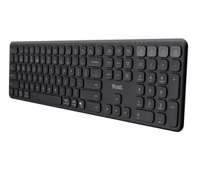 Trust Vaiya černá / Bezdrátová klávesnice / US layout / RF 2.4GHz & Bluetooth / numerická klávesnice
